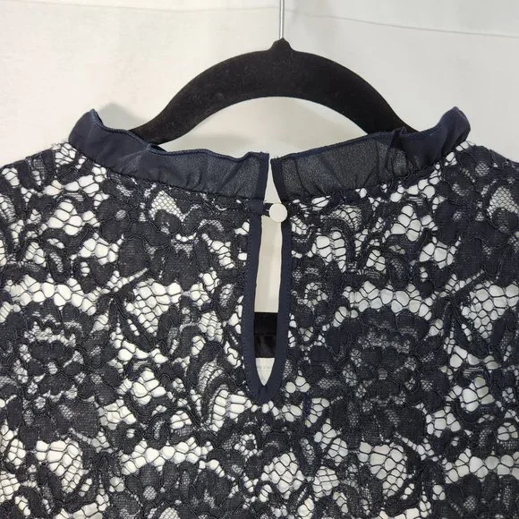THE LIMITED Plus Sleeveless Ruffle Lace Top Size 2X Black/White Color LIKE NEW! - Picture 7 of 16